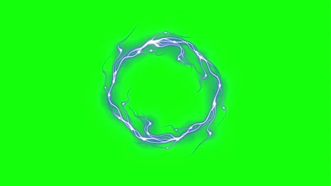 Glowing electric fire ring isolated on bright green screen for chroma Stock Footage 339567137