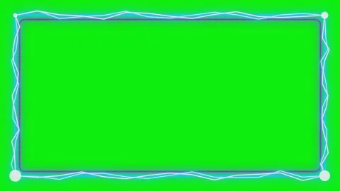 Glowing electric lightning frame border with jagged energy lines and neon b.. Video stock 341179907