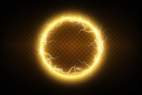 A Glowing Electric Ring adorned with Stunning Lightning Effects that create an Stock-Illustration