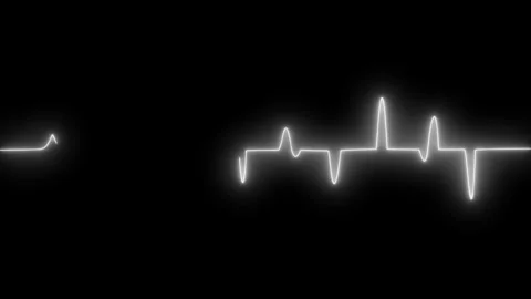 Glowing Electrocardiogram Line Animated, Digital Heart Monitor Wave in Neon.. Vídeos de archivo 317853372