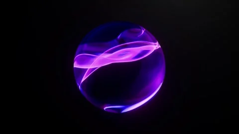 Glowing electromagnetic energy sphere in motion, loop animated Video stock 329617292