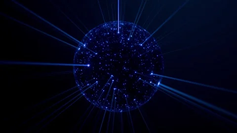 Glowing electromagnetic energy sphere in motion, loop animated Stock Footage 329617321