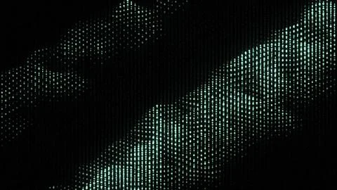 Glowing electronic dots move in waves in space. Design. Electronic luminous dots Stock Illustration