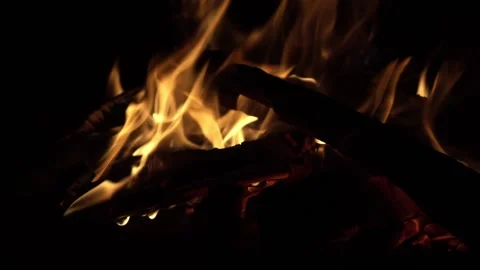 Glowing embers of bright red color, abstract background. Hot coals of a burning Stock Footage 202055053