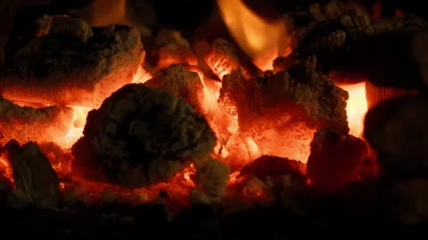 Glowing embers detail Stock Footage 314016512