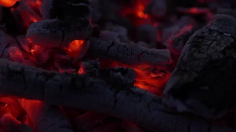 The glowing embers of a dying bonfire. Stock Footage 274650522