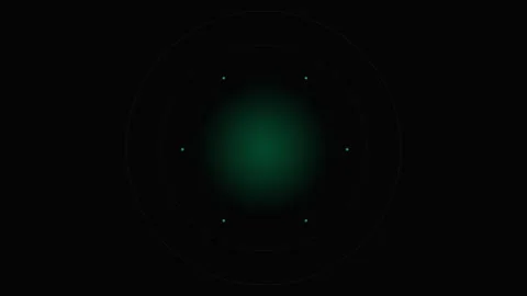 A glowing emerald green orb centered in a dark minimalist void background Stock-Footage 339616849