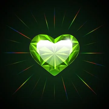 Glowing Emerald Heart for St. Patrick Design Stock Illustration