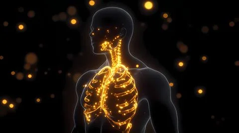 Glowing Endocrine System and Highlighted Glands Stock Illustration