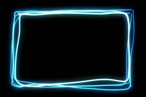 Glowing Energetic Blue Neon Rectangle Sequence with Matte Stock Footage 22416215