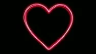Glowing Energetic Heart Shape Sequence With Matte Stock Footage