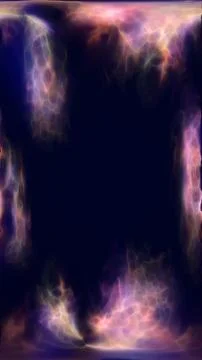 Glowing energy frame with electric light patterns surrounding a dark void, .. Stockillustratie