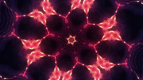 Glowing Energy Kaleidoscope - Long Loop - Gilded Rose Stock Footage 303528808