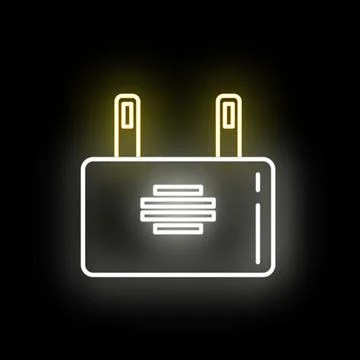 Glowing energy plug charging power neon icon Stock Illustration