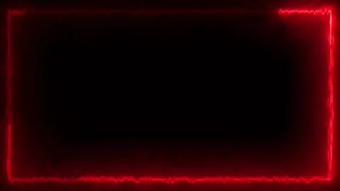Glowing Energy Rectangle Animation | Fiery Ring Frame Motion Graphics Overlay Stock Footage 340224413