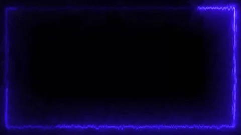 Glowing Energy Rectangle Animation | Fiery Ring Frame Motion Graphics Overlay Stock Footage 340224415