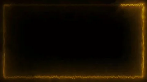 Glowing Energy Rectangle Animation | Fiery Ring Frame Motion Graphics Overlay Stock Footage 340224443