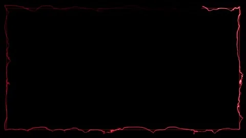 Glowing Energy Rectangle Animation | Fiery Ring Frame Motion Graphics Overlay Stock Footage 340224463