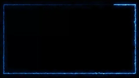 Glowing Energy Rectangle Animation | Fiery Ring Frame Motion Graphics Overlay Stock Footage 340224467