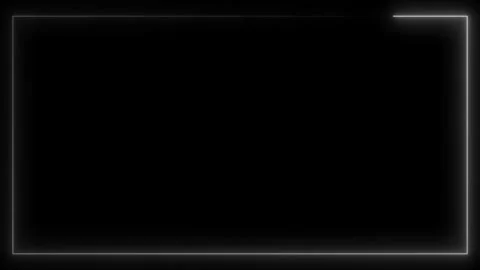 Glowing Energy Rectangle Animation | Fiery Ring Frame Motion Graphics Overlay Stock Footage 340224537