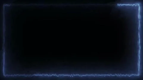 Glowing Energy Rectangle Animation | Fiery Ring Frame Motion Graphics Overlay Stock Footage 340224560
