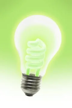 Glowing energy saving electric light bulb Stock Illustration
