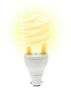 Glowing energy saving light bulb Stock Illustration