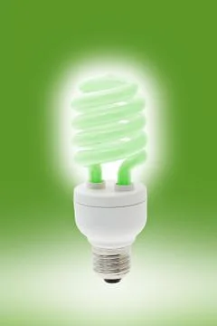 Glowing energy saving light bulb Stock Illustration