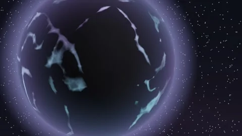 Glowing energy sphere pulsing in deep space Stock Footage 340201176