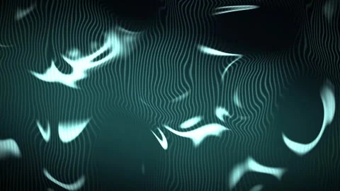 Glowing energy waves distort a vertical grid in a seamless loop Stock Footage 341274762