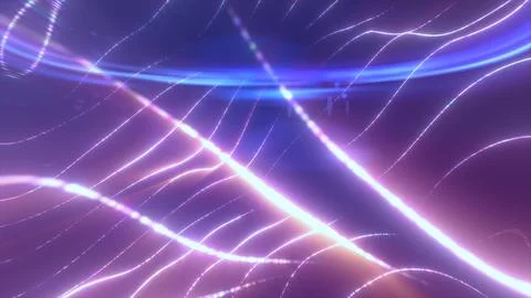 Glowing energy waves from small particles and lines abstract background, vi.. Stock Illustration