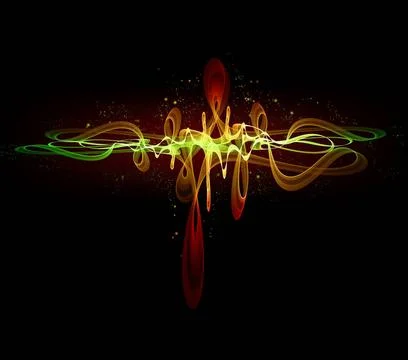 Glowing equalizer wave abstract glowing equalizer on black background Copy... Stock Photos