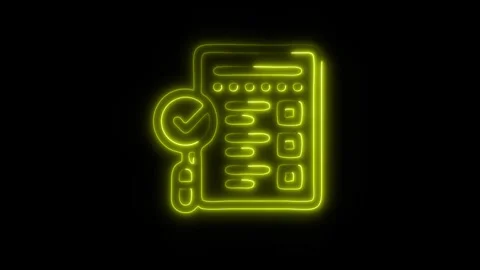 Glowing Evaluating Icon in HD Video Neon Animation 库存影片 304555187