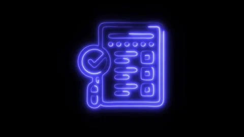 Glowing Evaluating Icon in HD Video Neon Animation 스톡 동영상 304555188