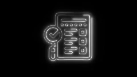 Glowing Evaluating Icon in HD Video Neon Animation 스톡 동영상 304555189