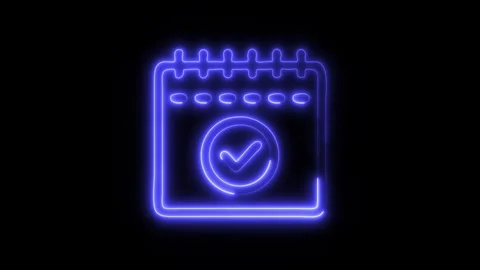 Glowing Event Icon in HD Video Neon Animation 스톡 동영상 304555787