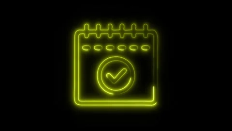 Glowing Event Icon in HD Video Neon Animation 库存影片 304555792