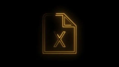 Glowing excel file icon animation on black background for business presenta.. Video stock 314544411
