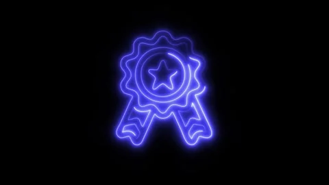 Glowing Excellent Icon in HD Video Neon Animation Vidéo 304555260