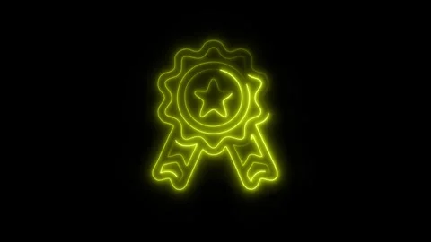 Glowing Excellent Icon in HD Video Neon Animation 스톡 동영상 304555262