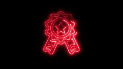 Glowing Excellent Icon in HD Video Neon Animation 库存影片 304555264