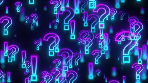 Glowing exclamation and question marks Stock Illustration
