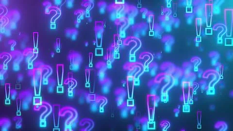 Glowing exclamation and question marks Stock Illustration