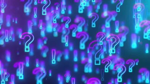 Glowing exclamation and question marks Stock Illustration