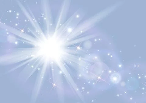 Glowing explosion of light on a blue background, trendy color Stock Illustration