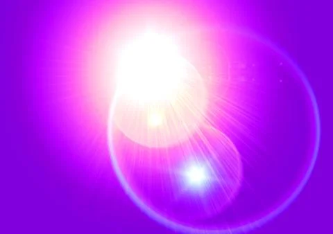 Glowing explosion of light, purple background Stock Illustration