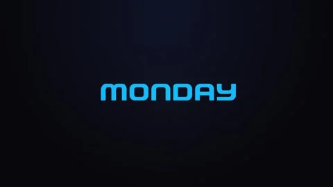 Glowing explosion MONDAY text reveal blue and pink Stock Footage 301154099