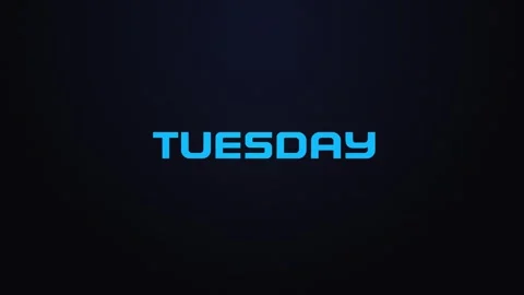 Glowing explosion TUESDAY text reveal blue and pink Stock Footage 301154102