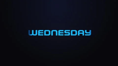 Glowing explosion WEDNESDAY text reveal blue and pink Stock Footage 301155106