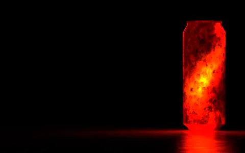 Glowing Extremely Hot Drink. Illustrazione stock